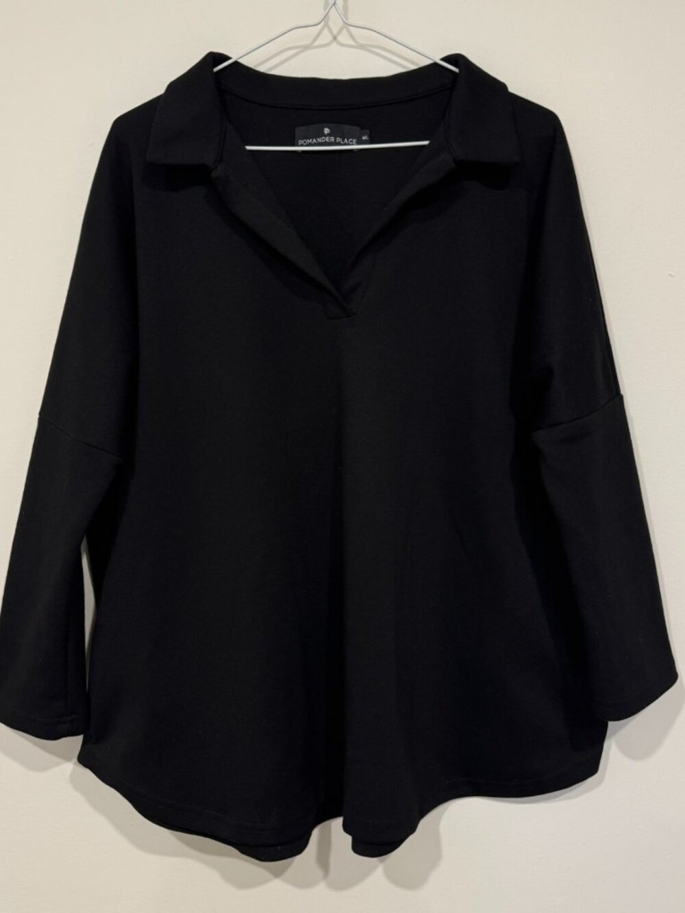 Tuckernuck Pomander Place Womens Easy Polo Swing Shirt Y20950T Size M/L Black